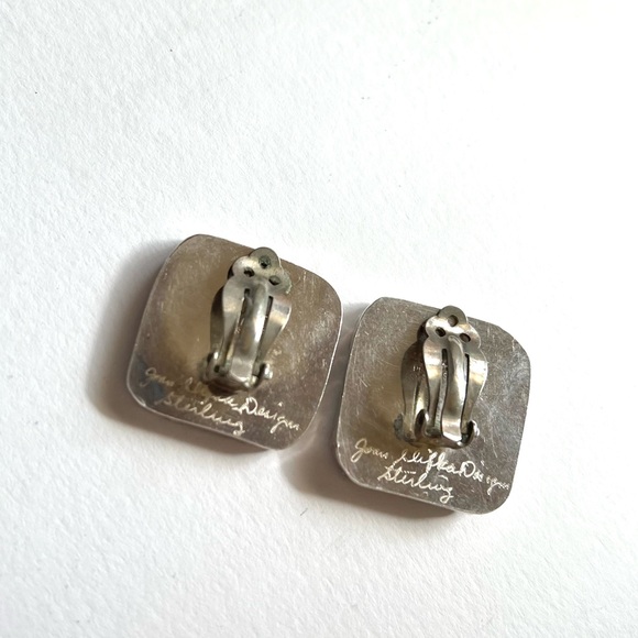 Rare VTG Joan Slifka Sterling Clip On Earrings - Picture 4 of 5